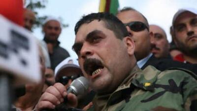 Samir Kantar speaks to a large crowd in the village of Abay after he was released from prison last month.