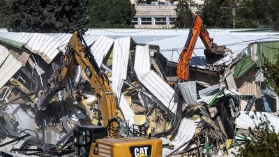 Israeli bulldozers demolish parts of UNRWA headquarters in the East Jerusalem neighbourhood of Sheikh Jarrah on January 20. EPA