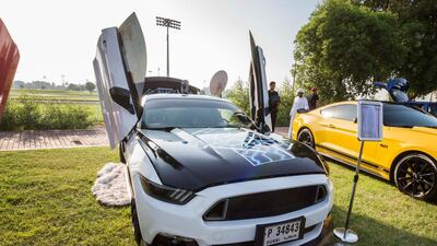 A 2015 Ford Mustang called Thunder owned by Salem Alsuwaidi. Leslie Pableo for The National