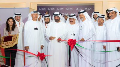 Sheikh Ahmed bin Saeed Al Maktoum opens the show at Al Maktoum International Airport, Dubai.