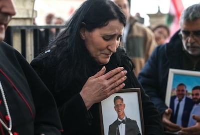 Suad Jallad, whose son Shadi was killed earlier this week by an Israeli air strike in Ain Ebel. AFP