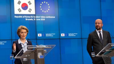 European Commission President Ursula von der Leyen and European Council President Charles Michel. EPA