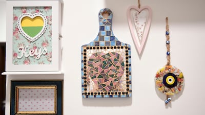 An old chopping board got new life as a mosaic artwork