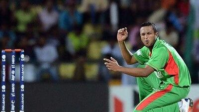 Shakib Al Hasan may have had a good outing at World Twenty20, but Bangladesh have been far from satisfactory at ICC tournaments. Prakash Singh / AFP