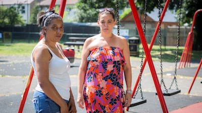 Yemi Hughes and Nichole Young are campaigning to end knife crime. Mark Chilvers/ The National