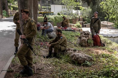 Colleagues mourn an Israeli army captain, who was killed in combat in Lebanon. AFP