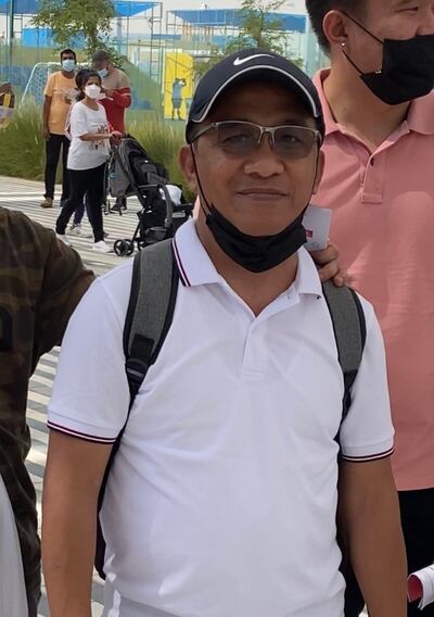 Eddie Doringo travelled from Abu Dhabi to visit the world's fair.