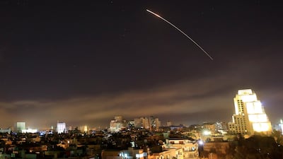 Damascus skies erupt with missile fire as the US launches an attack on Syria targeting different parts of the capital. Hassan Ammar / AP Photo
