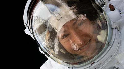 NASA astronaut Christina Koch during a spacewalk. AFP