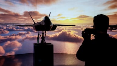 A visitor looks at a display at the 2026 Saha International Defence and Aerospace Expo in Istanbul, Turkey. Getty Images