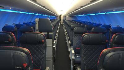 Delta airlines are reducing seat recline in order to diffuse passenger tension in the air. Courtesy Delta News Hub