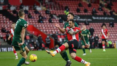 Danny Ings - 7: First clear chance of game but couldn’t find way past Ramsdale. Denied deserved goal in second half by another good Ramsdale stop. Surprisingly tried to set-up Walcott instead of shooting himself late on. A constant menace to Sheffield United from start to finish. EPA
