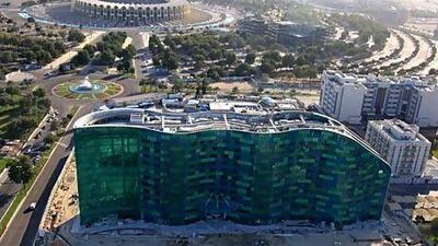 The wave-shaped Rocco Forte Hotel near Zayed Sports City is the first hotel under the Rocco Forte brand in the Middle East. Courtesy TDIC