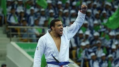 Faisal Al Ketbi won a gold medal as part of the UAE jiu-jitsu team at the 2018 Asian Games in Indonesia and hopes to add to his collection at the Abu Dhabi World Pro 2019. Courtesy UAEJJF