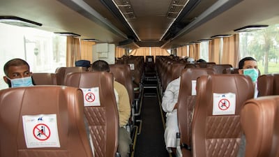 The Hajj this year is being conducted under strict hygiene protocols and with limited numbers of pilgrims. Saudi Ministry of Hajj and Umra / AFP