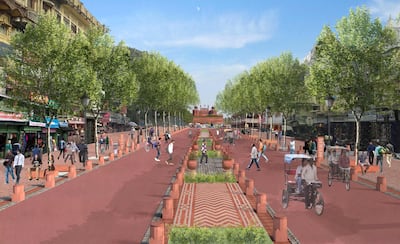 An artist’s impression of how the revamped street will look. Courtesy Pradeep Sachdeva Design Associates