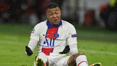 PSG forward Kylian Mbappe appeals for a foul during the game. AFP