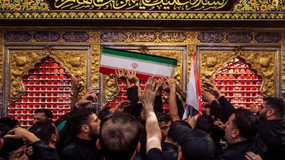 Mourners carry the coffins of family members of Ayatollah Ali Khamenei, Iran’s late supreme leader, at the shrine of Imam Abbas during the funeral ceremony in Karbala, Iraq. Reuters