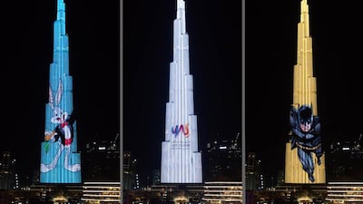 Bugs Bunny and batman are projected on to the Burj Khalifa. All photos Courtesy Warner Bros World Abu Dhabi