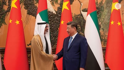 Sheikh Khaled bin Mohamed, Crown Prince of Abu Dhabi, is received by Xi Jinping, President of China, during an official visit to the country. All photos unless otherwise stated: Abu Dhabi Media Office