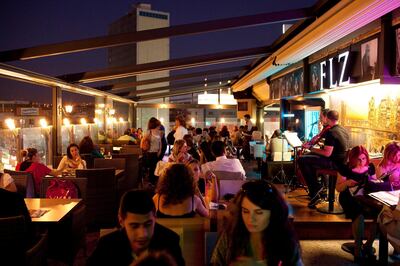 Customers dine at the FLZ restaurant on Kizilay Square in Ankara, Turkey. Kerem Uzel / Bloomberg