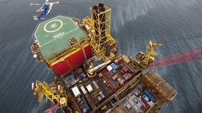 Taqa’s Tern oil platform in the North Sea, UK. Courtesy Taqa