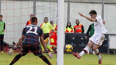 A rejuvenated Kaka, right, has scored once in each of AC Milan’s last three games. Antonio Parrinello / Reuters