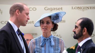 The Duke and Duchess of Cambridge with Vice President and Prime Minister, Sheikh Mohammed bin Rashid. PA