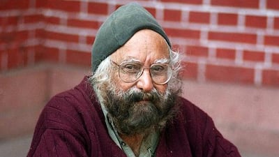 Khushwant Singh, one of India's best known writers and columnists, poses for a photograph early in 2004. He passed away at the age of 99 at his Delhi residence on March 20, 2014. AFP