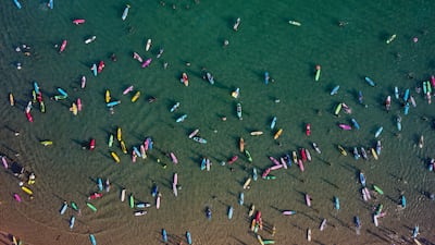 A beach in Hainan. The island province's Covid lockdowns have dashed hopes for a quick rebound of China's ailing aviation sector. EPA