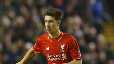 Cameron Brannagan of Liverpool shown in action in the FA Cup on Wednesday night at Anfield. Phil Noble / Reuters