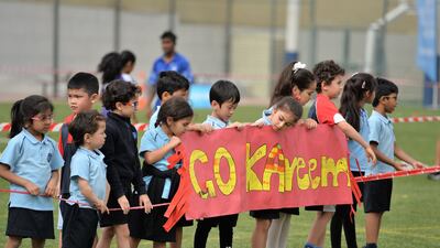 WSO Children Supporting Their Classmate. Photo: Mathew Thomas Gems Wellington Academy Silicon Oasis