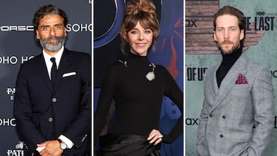 Oscar Isaac, Sophia Di Martino and Troy Baker. AFP