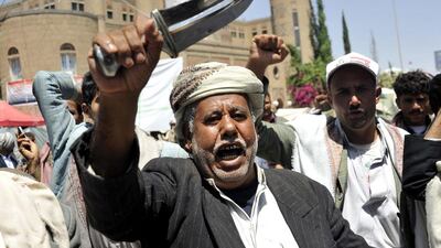 A supporter of the Shiite Houthi movement in Sana'a is a sign of a schism in Yemeni society. Photo: Yahya Arhab / EPA