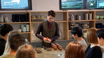 A workshop at Haiyatea offers attendees the chance to learn about Japanese tea culture. Photo: Haiyatea