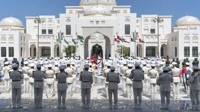 An official ceremony at the Presidential Palace in Abu Dhabi. Rashed Al Mansoori / Crown Prince Court