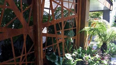 Kate Gould - City Living - apartment entrance area (shaded). Courtesy RHS Chelsea Flower Show