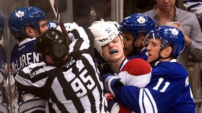 There were some ugly moments during the Maple Leafs' game against the Montreal Canadiens. Fred Thornhill / Reuters