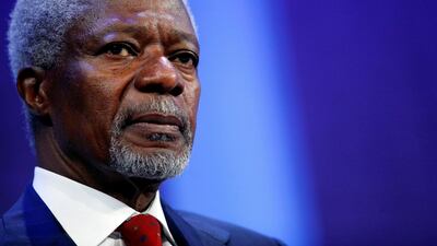 Former United Nations secretary-general Kofi Annan died earlier today. Chip East / Reuters
