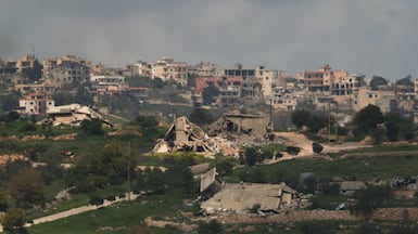 Destroyed buildings in Bint Jbeil, southern Lebanon, near the Israel-Lebanon border. Reuters