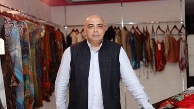 The fashion designer Tarun Tahiliani at Studio 8 in Dubai.