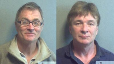 Experienced diver Nigel Ingram (left) dived down to the wreck of the Hermes to steal from the sunken ship. John Blight owned the trawler used to retrieve relics from the bottom of the sea. (Courtesy Kent Police)