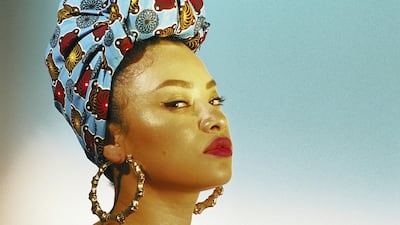 Items: Is Fashion Modern? at The Museum of Modern Art New York. Dashiki, door-knocker earrings, and Dutch wax interpreted by Monika Mogi. Image courtesy The Museum of Modern Art, New York