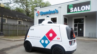 Domino's is using Nuro's R2 robot to deliver pizzas in Houston. Images & video courtesy Domino's