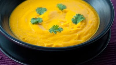 Spiced carrot soup made with coconut milk. Courtesy Scott Price