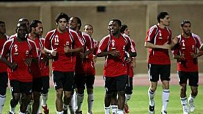 The UAE squad train at Al Wasl in Dubai before their 7-2 friendly defeat to Germany on June 2.