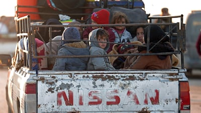 People flee Humaymah village, east of Aleppo city, and a January 16 deadline set by the Syrian army to tighten control of the area after driving Kurdish forces out. AFP