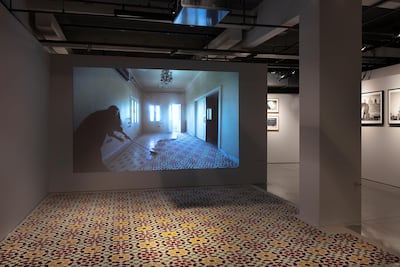 An installation shot that show's Dana Awartani's work on display. Divulgacao, Videobrasil