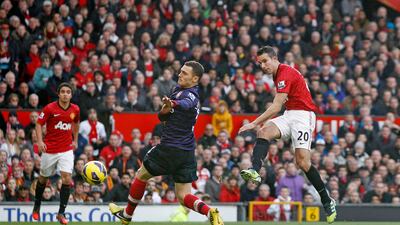 His first encounter with Arsenal since moving to Manchester United was always going to be a big one, but Robin van Persie lived up to the hype at Old Trafford. Jon Super/AP