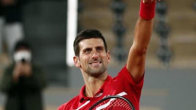Novak Djokovic celebrates his win. EPA